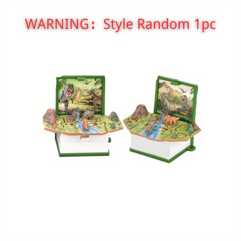 3D Deformation Toy Dinosaur Key Chain Creative Book