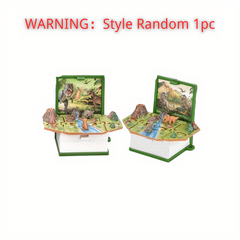 3D Deformation Toy Dinosaur Key Chain Creative Book