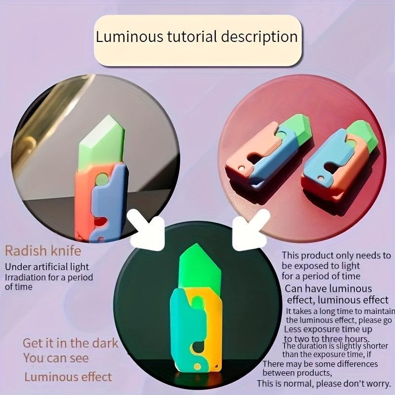 3D Glow in the Dark Radish Push Carrot Toy