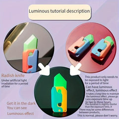 3D Glow in the Dark Radish Push Carrot Toy