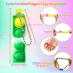 20pcs Mini Keychains Pop Fidget Toys Decompression Bracelet Bulk Party Favor