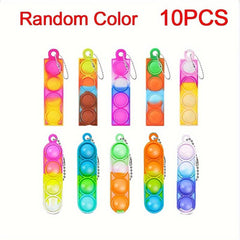 20pcs Mini Keychains Pop Fidget Toys Decompression Bracelet Bulk Party Favor