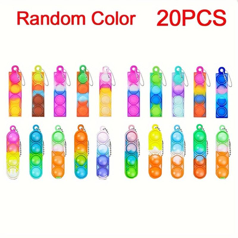 20pcs Mini Keychains Pop Fidget Toys Decompression Bracelet Bulk Party Favor