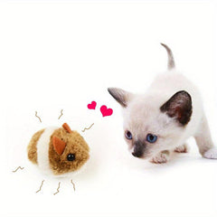 Funny Plush Fur Mouse Cat Toy for Chasing