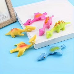 Dinosaur Decompression Toy with Slingshot - Fun and Sticky Wall Release Toy