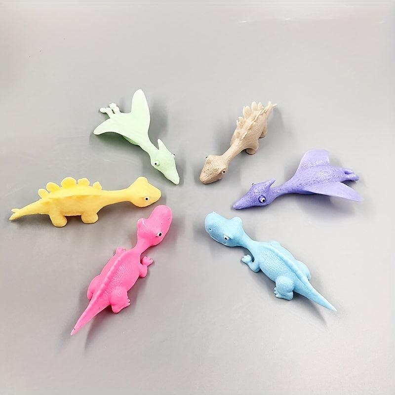 Dinosaur Decompression Toy with Slingshot - Fun and Sticky Wall Release Toy
