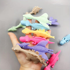 Dinosaur Decompression Toy with Slingshot - Fun and Sticky Wall Release Toy