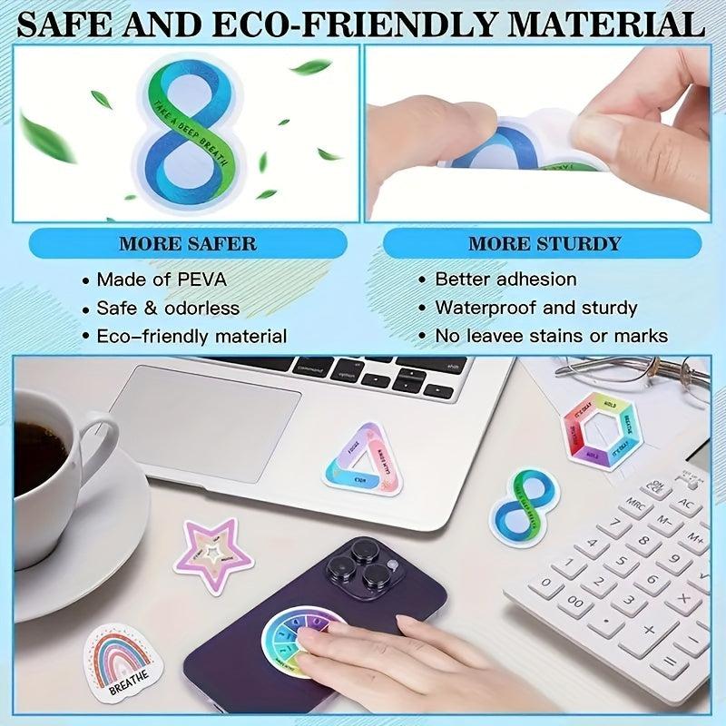 12 Pieces Relief Stickers to Calm Anxiety, Striped Texture Stickers