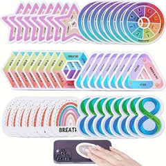 12 Pieces Relief Stickers to Calm Anxiety, Striped Texture Stickers
