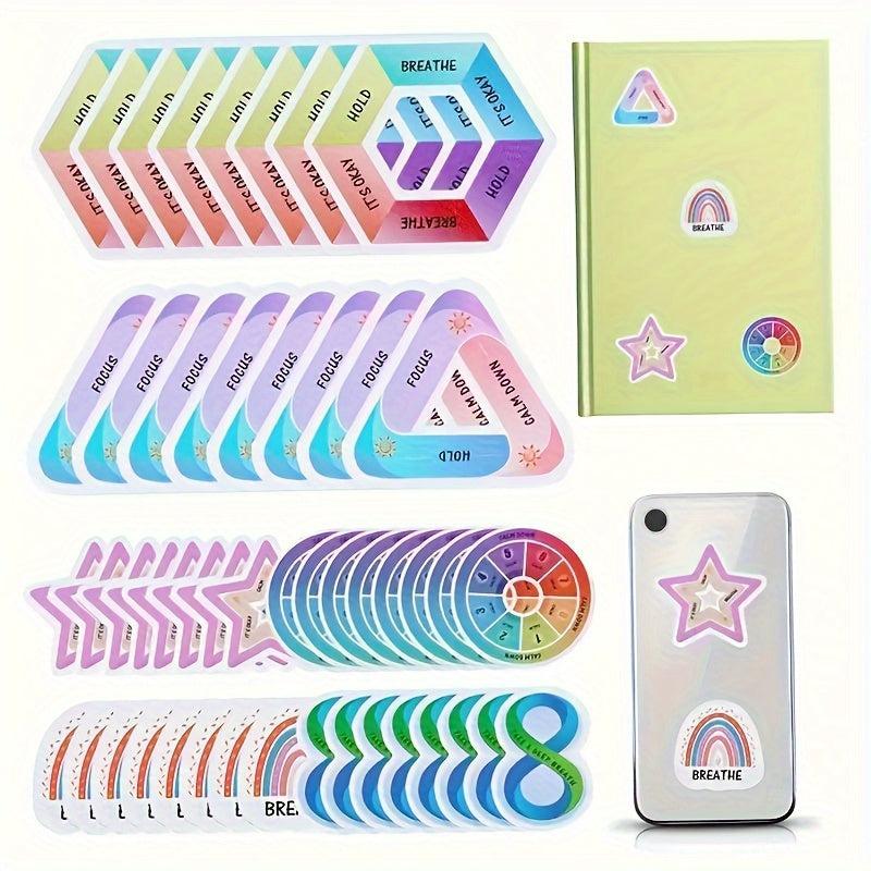 12 Pieces Relief Stickers to Calm Anxiety, Striped Texture Stickers