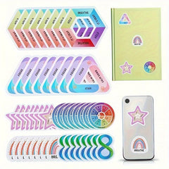 12 Pieces Relief Stickers to Calm Anxiety, Striped Texture Stickers