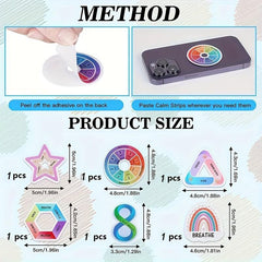 12 Pieces Relief Stickers to Calm Anxiety, Striped Texture Stickers