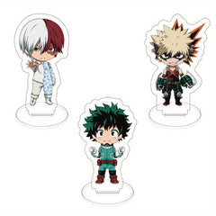 3pcs Anime Acrylic Figures Stand Model Plate Desk Decor For Fans