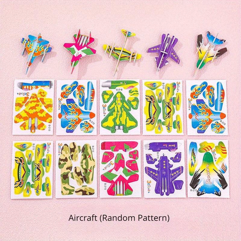 10pcs Cartoon 3D Puzzle Airplane Dinosaur Insect Model Foam Toy Gift