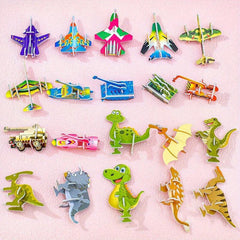 10pcs Cartoon 3D Puzzle Airplane Dinosaur Insect Model Foam Toy Gift