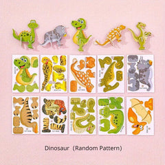 10pcs Cartoon 3D Puzzle Airplane Dinosaur Insect Model Foam Toy Gift