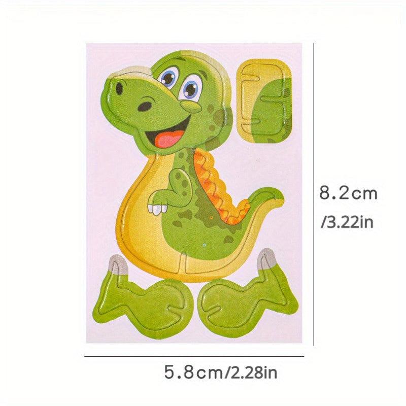 10pcs Cartoon 3D Puzzle Airplane Dinosaur Insect Model Foam Toy Gift