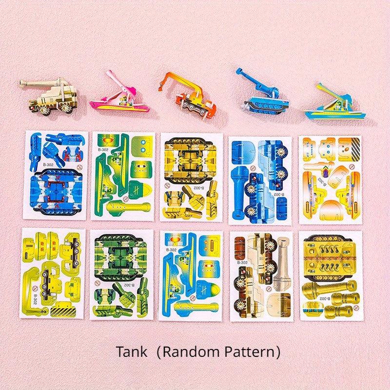 10pcs Cartoon 3D Puzzle Airplane Dinosaur Insect Model Foam Toy Gift