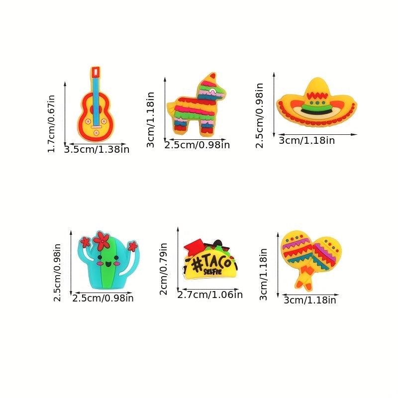6pcs Mexican Bracelets Children's Cartoon Cactus Single Hole Heart Bracelet Toy