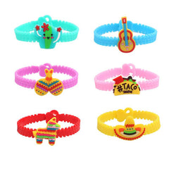 6pcs Mexican Bracelets Children's Cartoon Cactus Single Hole Heart Bracelet Toy