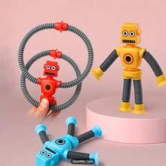 2pcs Cartoon Robot Decompressing Toys Telescopic Tubes