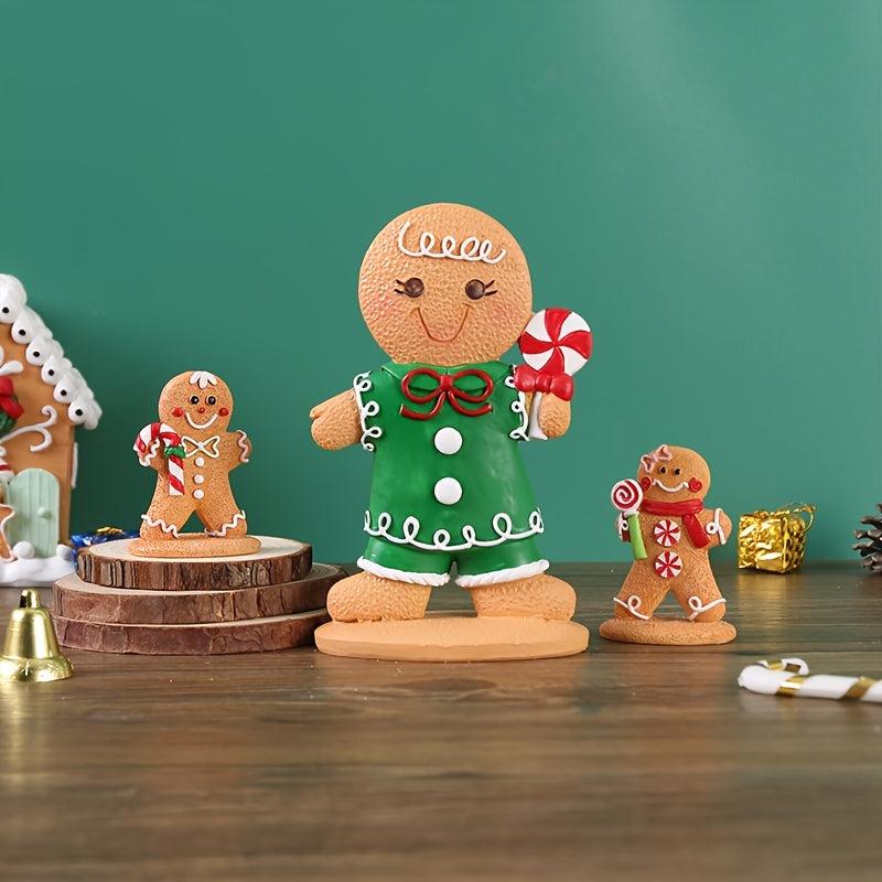 Christmas Gingerbread Man Ornament Window Decoration Resin Crafts