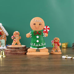 Christmas Gingerbread Man Ornament Window Decoration Resin Crafts