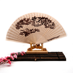 Burmese Sandalwood Incense Fan for Women