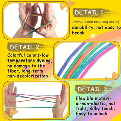 Cats Cradle String Hand Game Finger String Toy 160 Cm Length