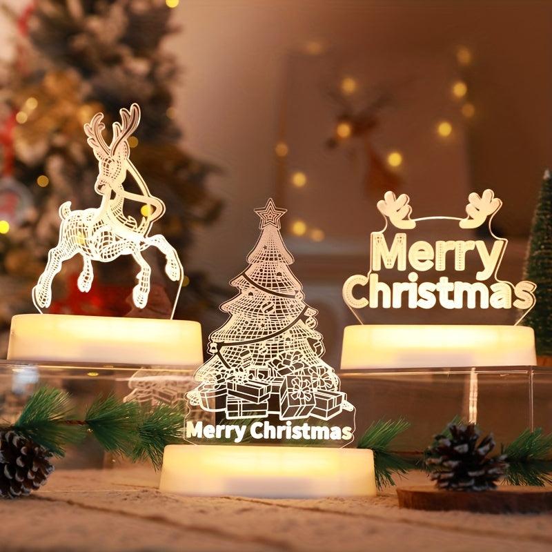 Christmas LED Night Light Santa Claus Snowman Tree Year Gift