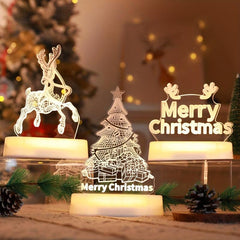 Christmas LED Night Light Santa Claus Snowman Tree Year Gift