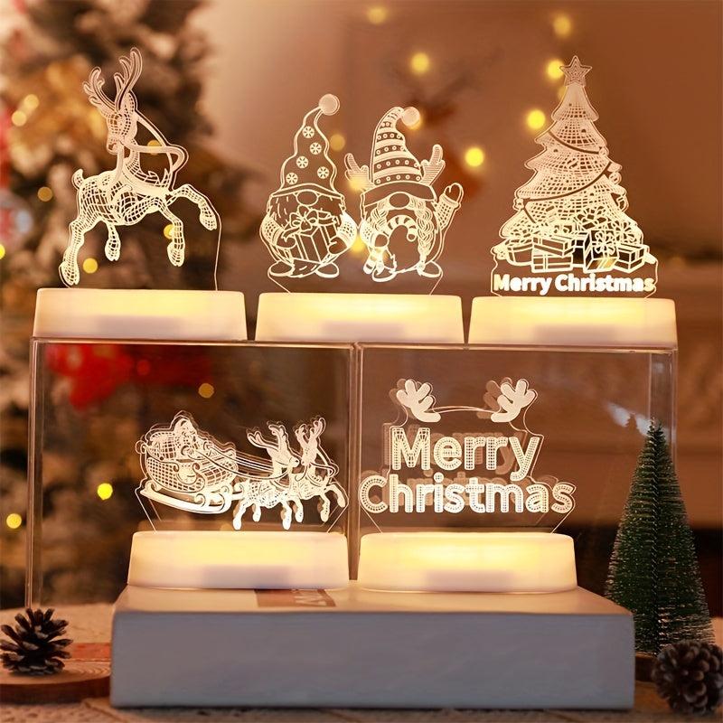 Christmas LED Night Light Santa Claus Snowman Tree Year Gift