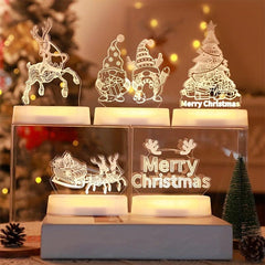 Christmas LED Night Light Santa Claus Snowman Tree Year Gift