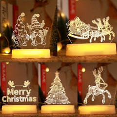 Christmas LED Night Light Santa Claus Snowman Tree Year Gift