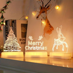 Christmas LED Night Light Santa Claus Snowman Tree Year Gift