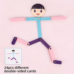 Wooden Man Jigsaw Puzzle Game for Kids, 3D Educational Toy