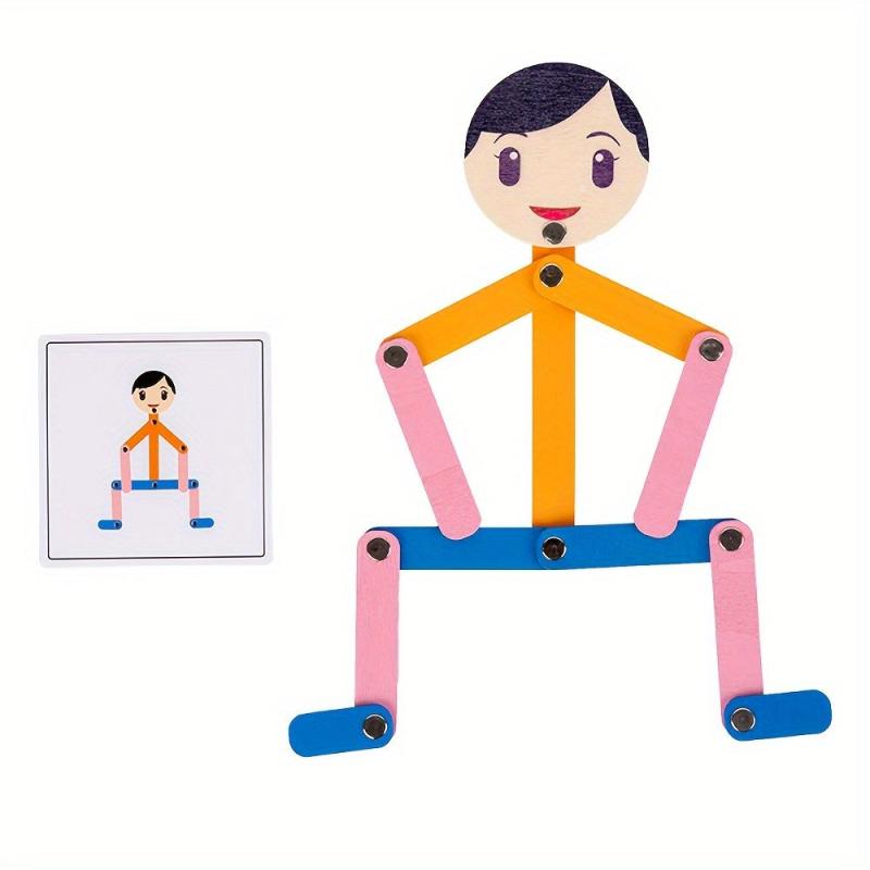 Wooden Man Jigsaw Puzzle Game for Kids, 3D Educational Toy