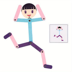 Wooden Man Jigsaw Puzzle Game for Kids, 3D Educational Toy