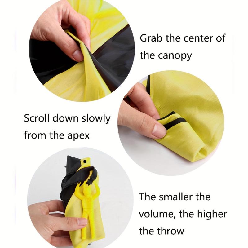 1Pc Hand Dropped Parachute Soldier Parachute Outdoor Exercise Puzzle Toy