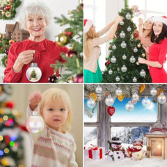 6 Pcs DIY Clear Plastic Fillable Balls Ornament 2 36Inch Christmas Balls