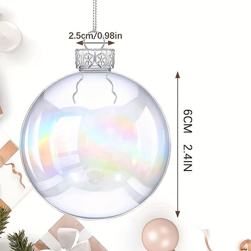 6 Pcs DIY Clear Plastic Fillable Balls Ornament 2 36Inch Christmas Balls