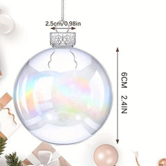 6 Pcs DIY Clear Plastic Fillable Balls Ornament 2 36Inch Christmas Balls