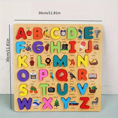 Wooden Puzzles for Kids Alphabet Number Shape Toddler Learning Toys