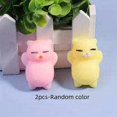 2pcs Lazy Cat Fidget Toys, Stress Relief Vent Sensory Ornaments