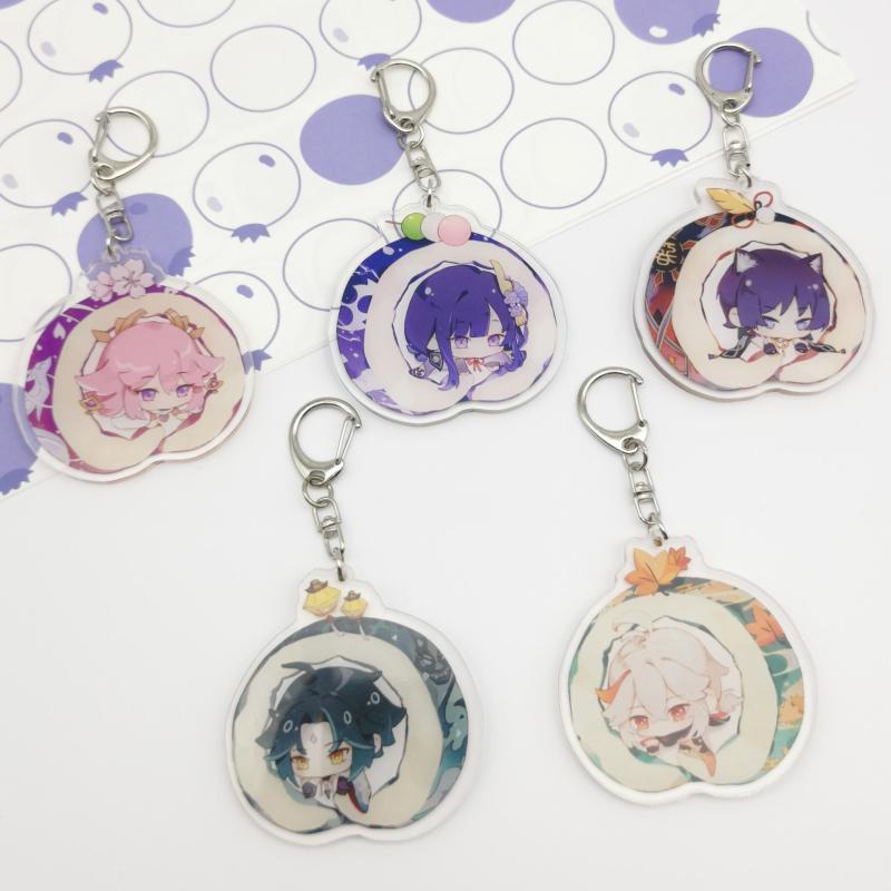 Anime Game Cake Roll Keychain Bag Decorative Pendant Gift