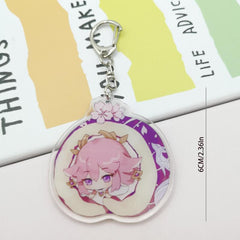 Anime Game Cake Roll Keychain Bag Decorative Pendant Gift