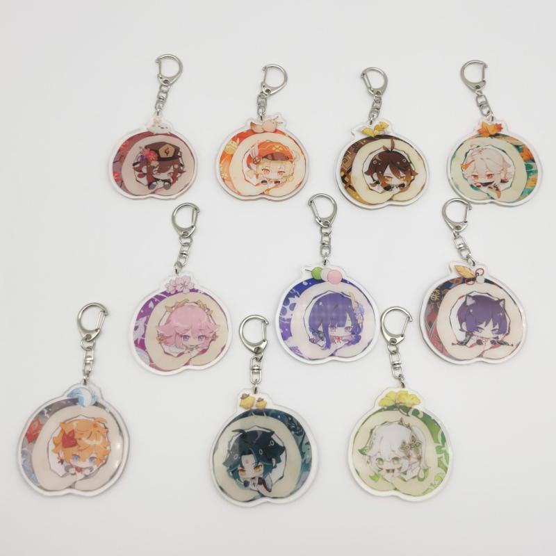 Anime Game Cake Roll Keychain Bag Decorative Pendant Gift
