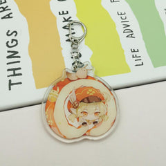 Anime Game Cake Roll Keychain Bag Decorative Pendant Gift