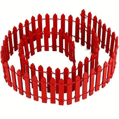 Mini Fairy Garden Fence DIY Wood Fence Mini Decorative Toy House Red