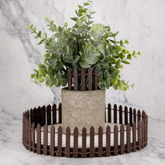 Mini Fairy Garden Fence DIY Wood Fence Mini Decorative Toy House Red